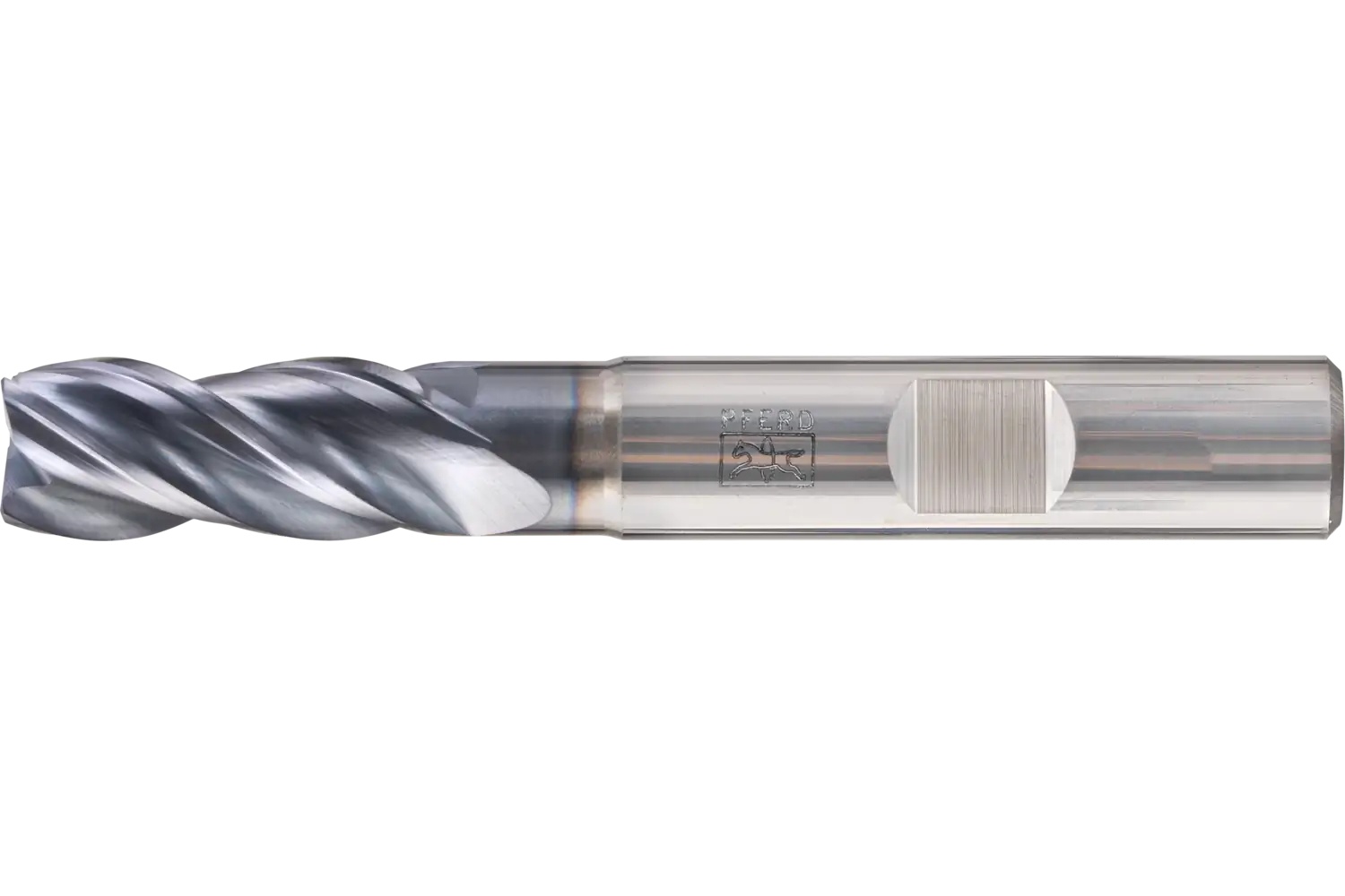 Picture of Pferd Chamfered End Mill, 4 flutes, 3/8" Dia, 3/4" APMX, 2-1/2" OAL, Weldon shank